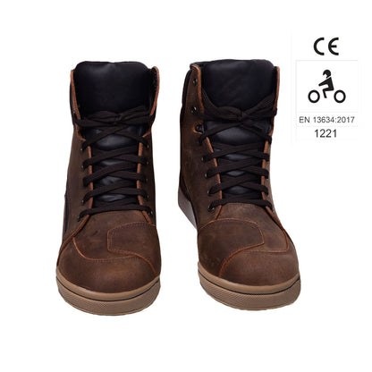 Men's Motorcycle Casual Biker Sneaker Shoes Brown