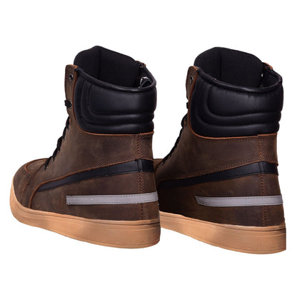 Men's Motorcycle Casual Biker Sneaker Shoes Brown