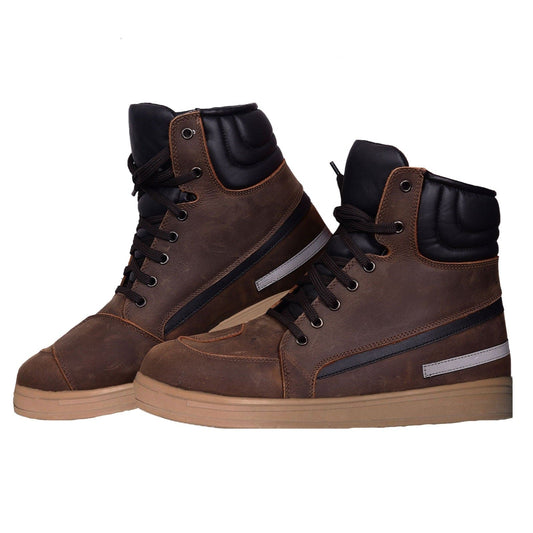 Men's Motorcycle Casual Biker Sneaker Shoes Brown