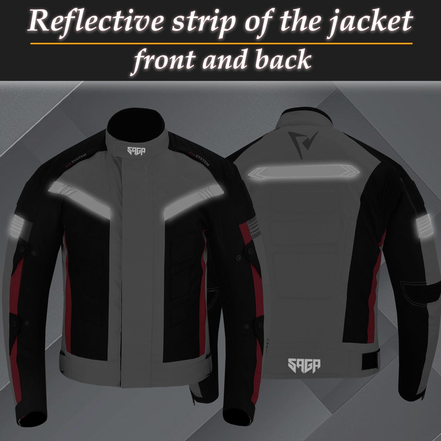 SAGA Motorcycle Corduroy Jacket-Silver Black