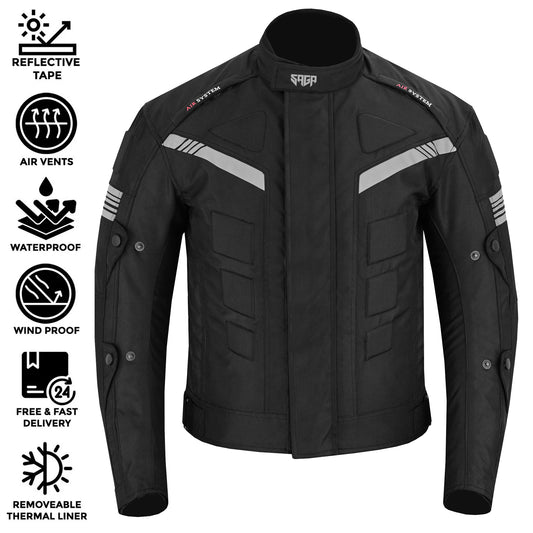 SAGA Motorcycle Corduroy Jacket Black