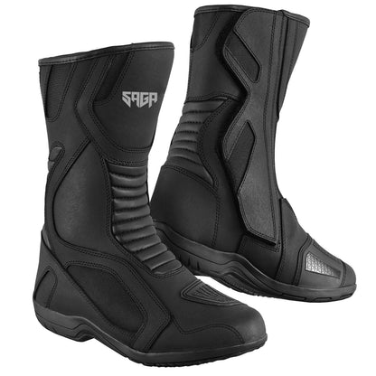 SAGA CE Level 2 Long Touring Motorcycle Riding Shoes Waterproof Genuine Leather Biker Boots for Men adventure touring shoes