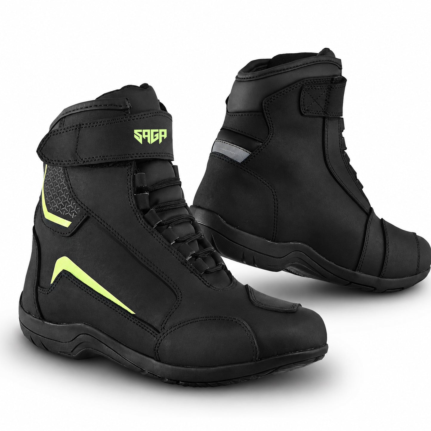 SAGA Motorcycle Riding Shoes Waterproof Leather CE Level 2 Anti Slip Protective Boots short touring shoes for riders