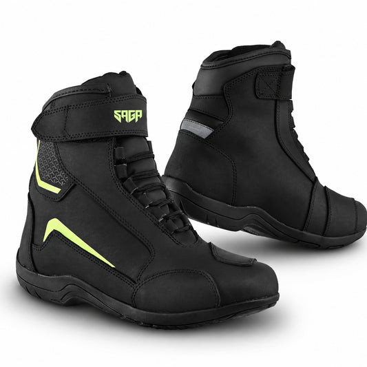 SAGA Motorcycle Riding Shoes Waterproof Leather CE Level 2 Anti Slip Protective Boots short touring shoes for riders