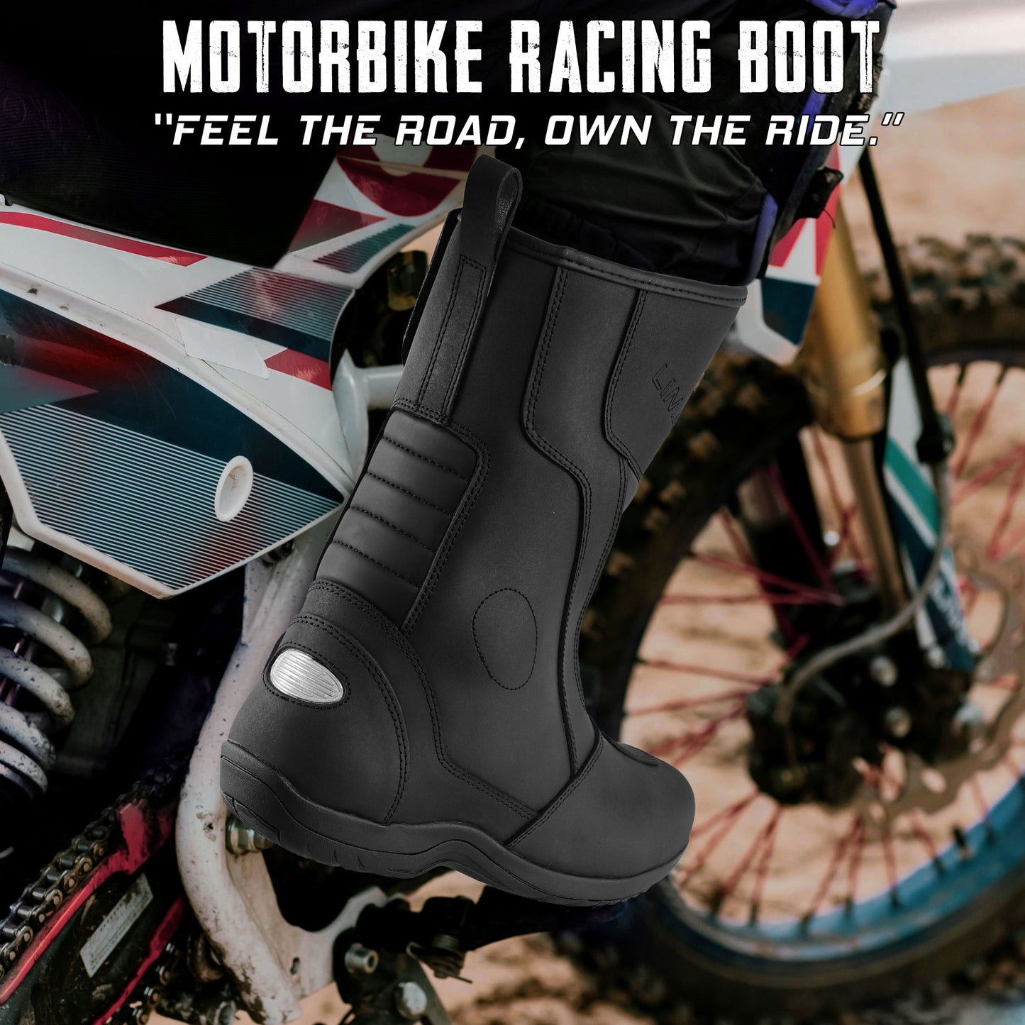 SAGA CE Level 2 Long Touring Motorcycle Riding Shoes Waterproof Genuine Leather Biker Boots for Men adventure Long touring shoes for long ride