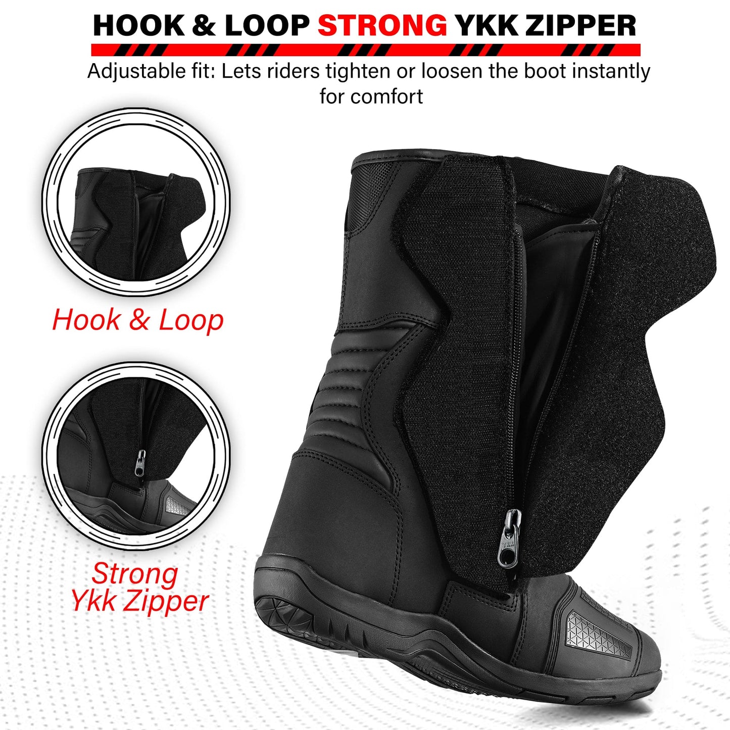 SAGA CE Level 2 Long Touring Motorcycle Riding Shoes Waterproof Genuine Leather Biker Boots for Men adventure touring shoes