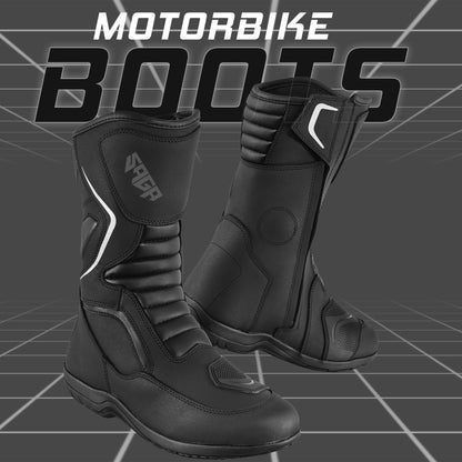 SAGA CE Level 2 Long Touring Motorcycle Riding Shoes Waterproof Genuine Leather Biker Boots for Men adventure touring shoes