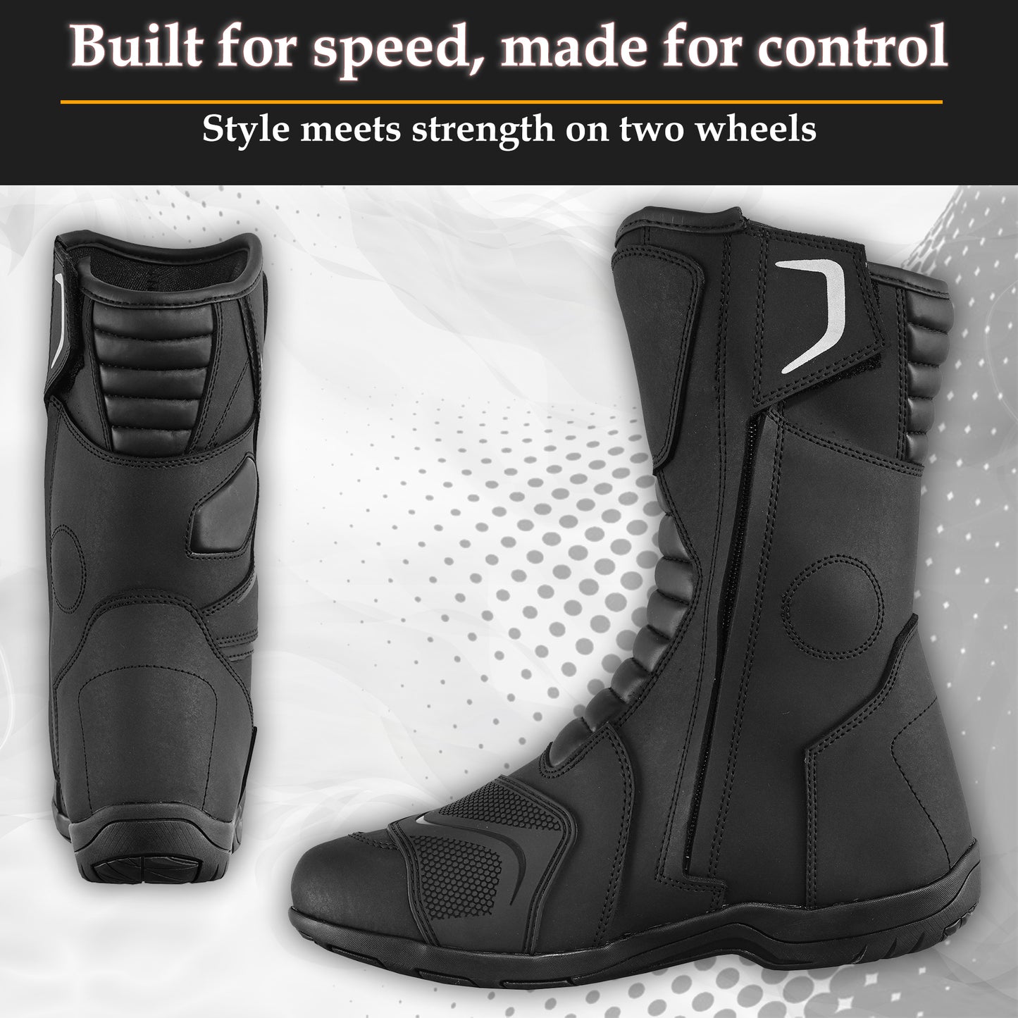 SAGA CE Level 2 Long Touring Motorcycle Riding Shoes Waterproof Genuine Leather Biker Boots for Men adventure touring shoes