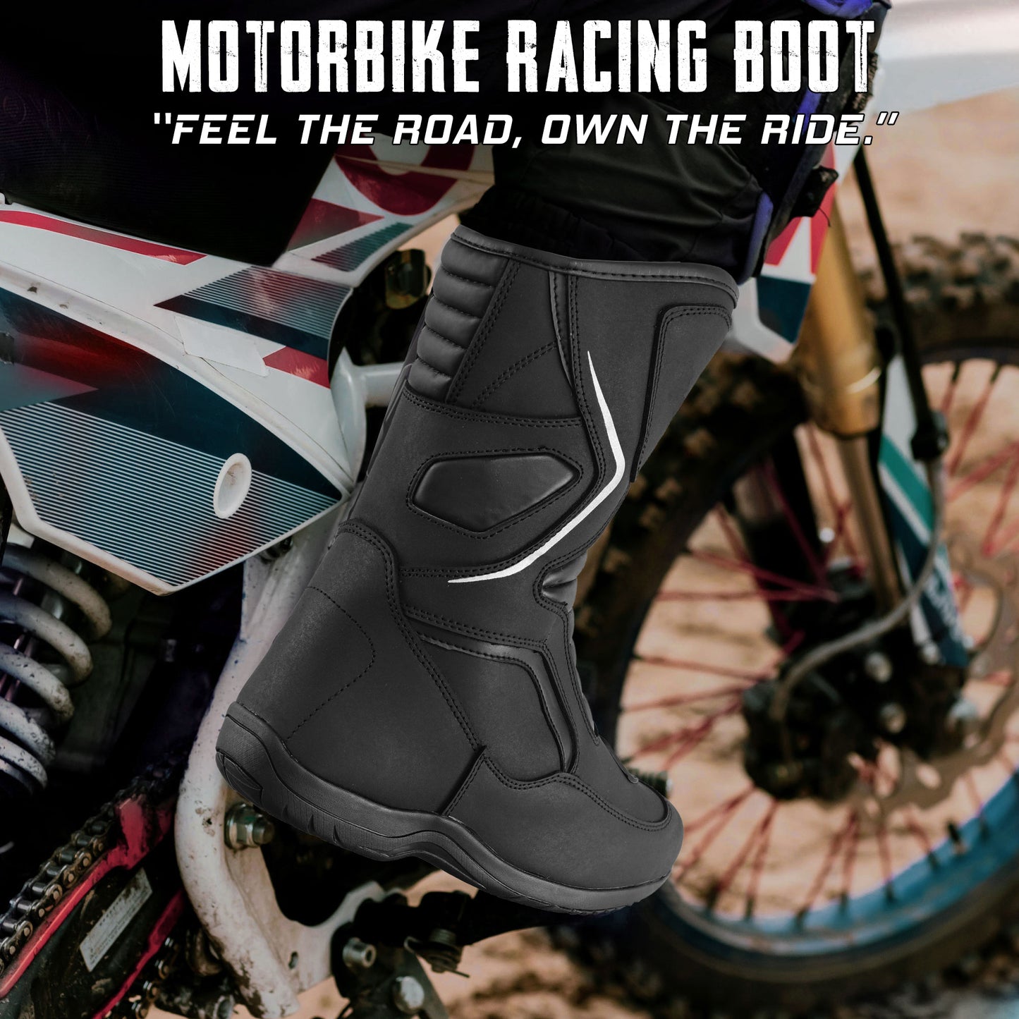 SAGA CE Level 2 Long Touring Motorcycle Riding Shoes Waterproof Genuine Leather Biker Boots for Men adventure touring shoes