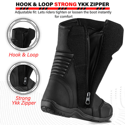 SAGA CE Level 2 Long Touring Motorcycle Riding Shoes Waterproof Genuine Leather Biker Boots for Men adventure touring