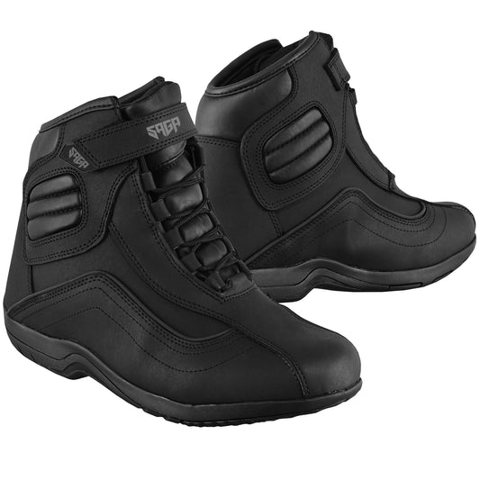 SAGA Motorcycle Riding Shoes Waterproof Leather CE Level 2 Anti Slip Protective Boots short touring shoes