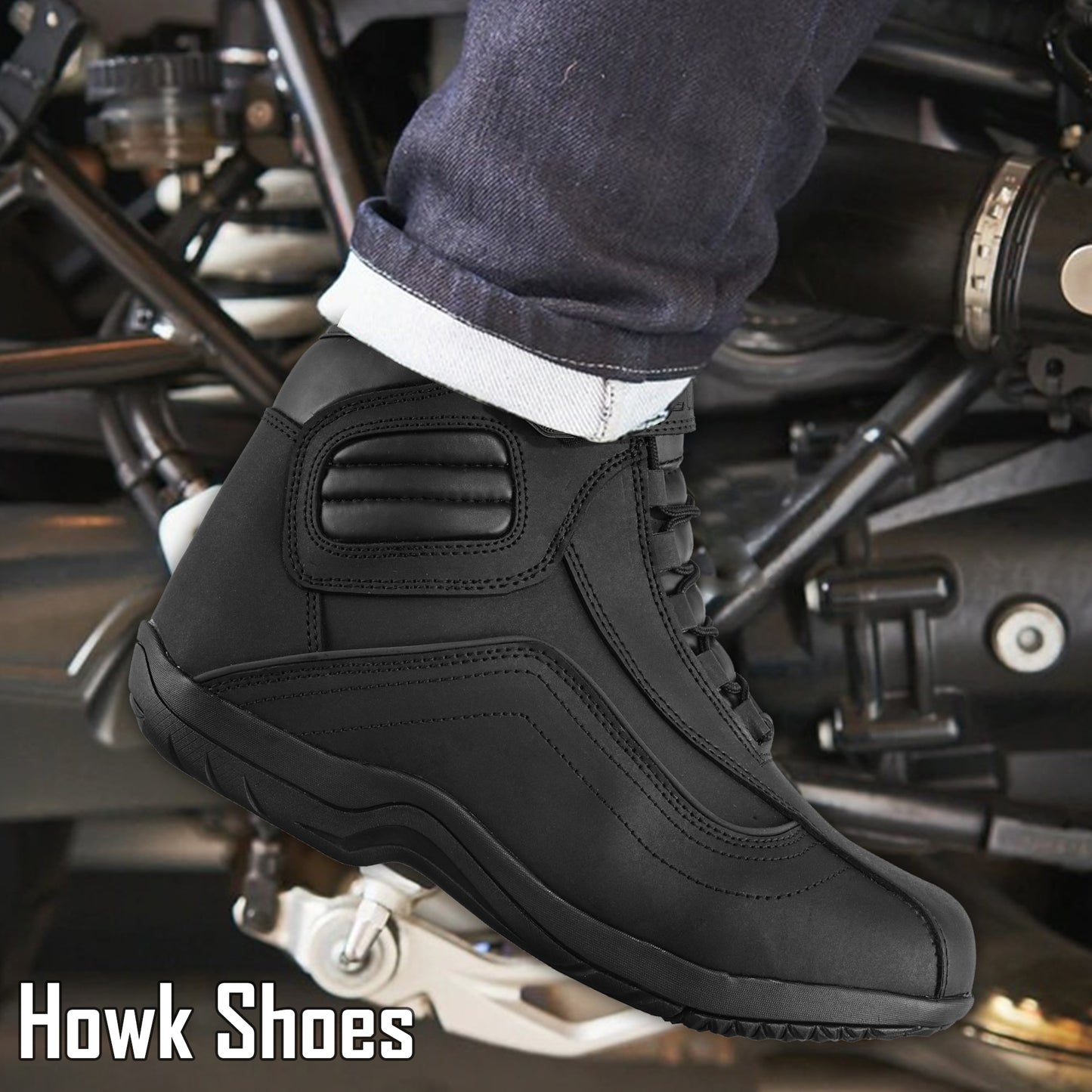 SAGA Motorcycle Riding Shoes Waterproof Leather CE Level 2 Anti Slip Protective Boots short touring shoes