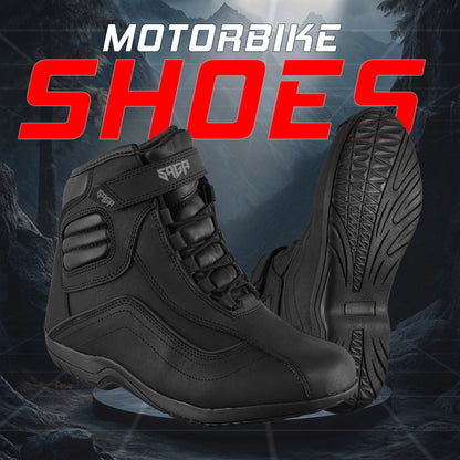 SAGA Motorcycle Riding Shoes Waterproof Leather CE Level 2 Anti Slip Protective Boots short touring shoes