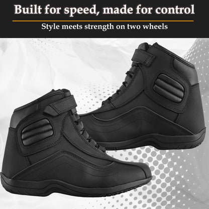 SAGA Motorcycle Riding Shoes Waterproof Leather CE Level 2 Anti Slip Protective Boots short touring shoes