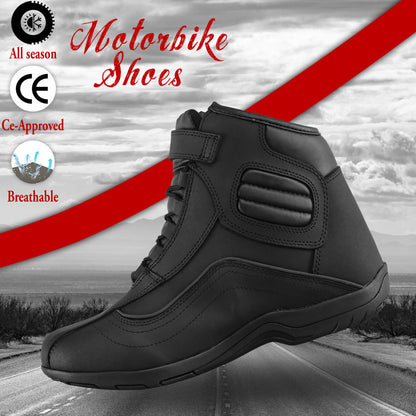 SAGA Motorcycle Riding Shoes Waterproof Leather CE Level 2 Anti Slip Protective Boots short touring shoes