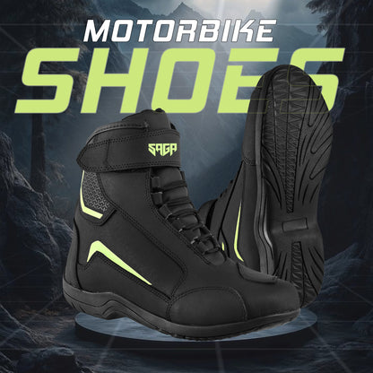 SAGA Motorcycle Riding Shoes Waterproof Leather CE Level 2 Anti Slip Protective Boots short touring shoes for riders