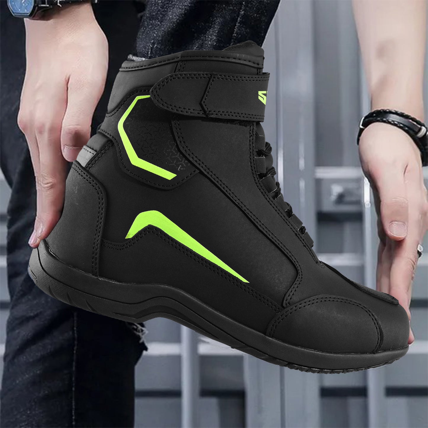 SAGA Motorcycle Riding Shoes Waterproof Leather CE Level 2 Anti Slip Protective Boots short touring shoes for riders