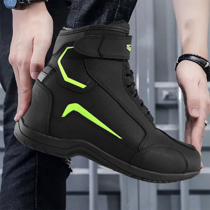 SAGA Motorcycle Riding Shoes Waterproof Leather CE Level 2 Anti Slip Protective Boots short touring shoes for riders