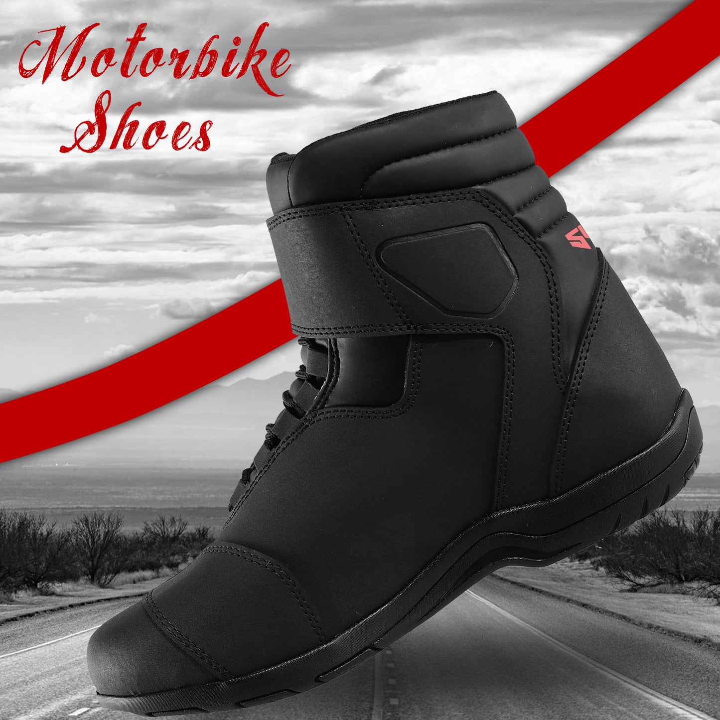 SAGA short racing shoes | Motorcycle Riding Shoes Waterproof Leather CE Level 2 Anti Slip Protective Boots short touring shoes for riders