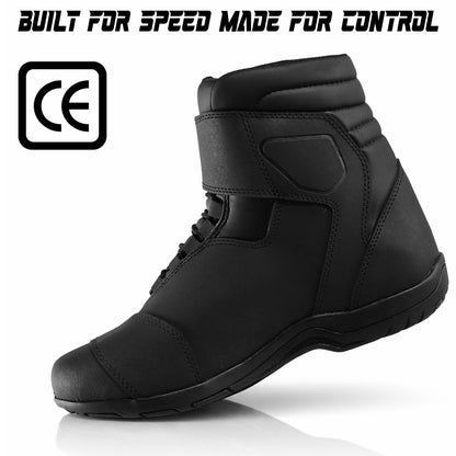 SAGA short racing shoes | Motorcycle Riding Shoes Waterproof Leather CE Level 2 Anti Slip Protective Boots short touring shoes for riders