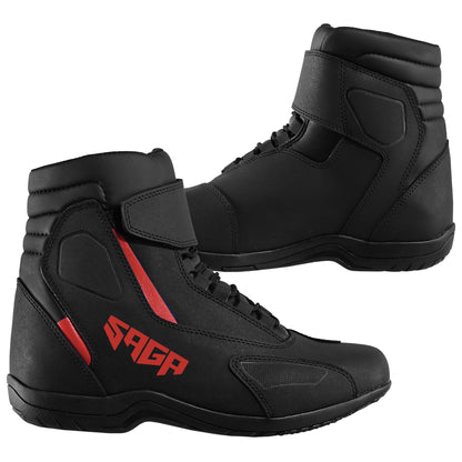 SAGA short racing shoes | Motorcycle Riding Shoes Waterproof Leather CE Level 2 Anti Slip Protective Boots short touring shoes for riders