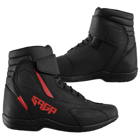 SAGA short racing shoes | Motorcycle Riding Shoes Waterproof Leather CE Level 2 Anti Slip Protective Boots short touring shoes for riders