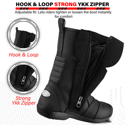 SAGA CE Level 2 Long Touring Motorcycle Riding Shoes Waterproof Genuine Leather Biker Boots for Men adventure Long touring shoes for long ride
