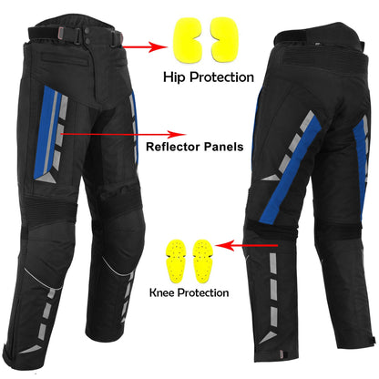 Motorbike Waterproof Corduroy Trouser Blue