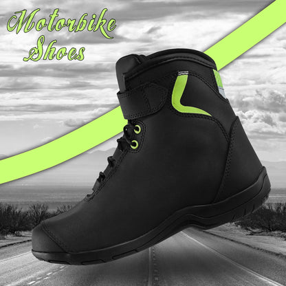 SAGA Motorcycle Riding Shoes Waterproof Leather CE Level 2 Anti Slip Protective Boots for men