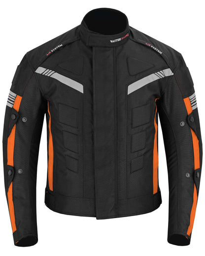 Motorcycle Mens Armoured Cordura Jacket Orange