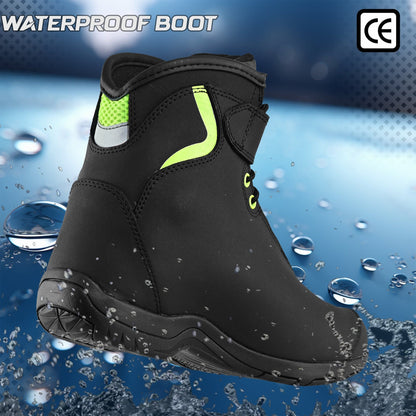 SAGA Motorcycle Riding Shoes Waterproof Leather CE Level 2 Anti Slip Protective Boots for men