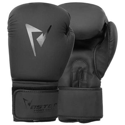 Boxing gloves Matt Black for Adults & Kids 04-16 OZ Vaster Moto