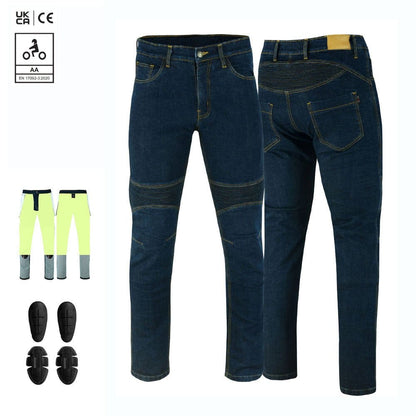 Men's Motorbike Jeans Protective CE Approve Armours Denim Kevlar Armaid Pant - Vaster Moto