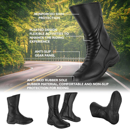 Motorbike waterproof Touring Boots Black - Vaster Moto