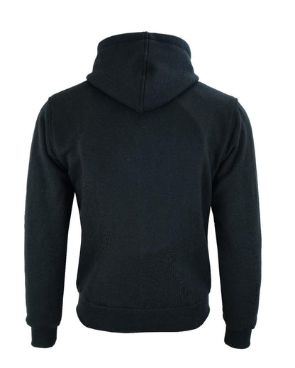 Motorcycle Fleece CE Approved Armoured Hoodie Black Vaster Moto